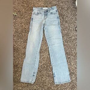 Flying Monkey Light Wash High Rise Straight Leg Jeans size 25 Style# BY4359R